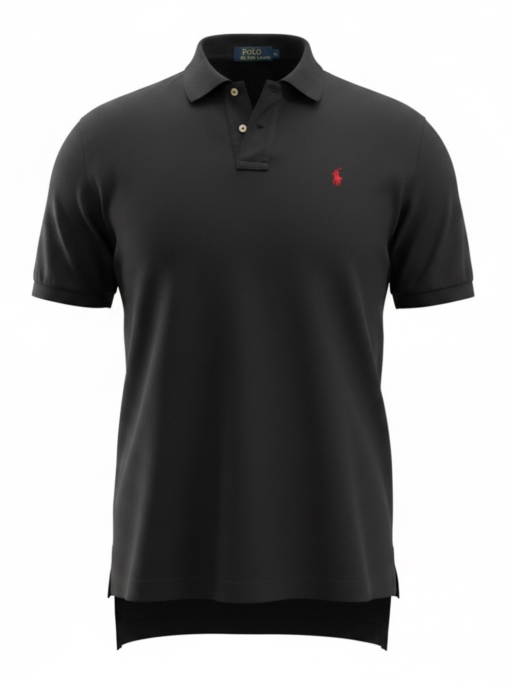 Ralph Lauren Black Polo with Red Pony Embroidery